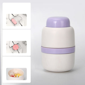 2 In 1 Portable Pill Cutter Storage Container