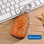 Load image into Gallery viewer, Genuine Leather Car Key Holder key Bag Keychain Wallet
