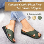 Load image into Gallery viewer, Summer Comfy Plain Peep Toe Casual Slippers
