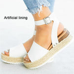 Load image into Gallery viewer, Adjustable platform sandals with buckle
