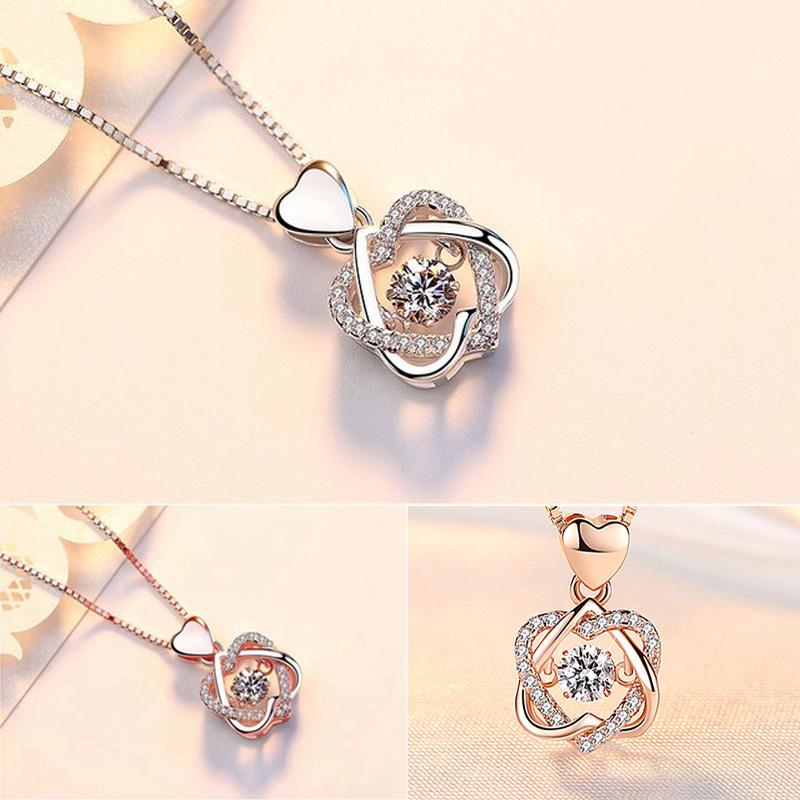 Heart necklace Set with rose