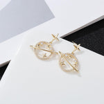 Load image into Gallery viewer, Saturn Gold Earrings
