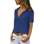 Load image into Gallery viewer, Ladies Casual Chiffon Solid T-Shirt
