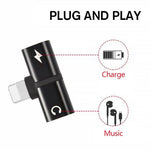 Load image into Gallery viewer, 2-In-1 Dual-Port Headphone Adapter For iPhone
