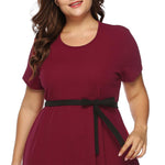 Load image into Gallery viewer, Plus Size Bow Belt Dress
