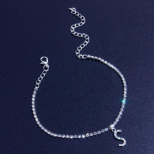 Rhinestone Letter Anklets