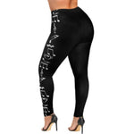 Load image into Gallery viewer, Plus Size High Waist Legging Music Note Print Sport Pants
