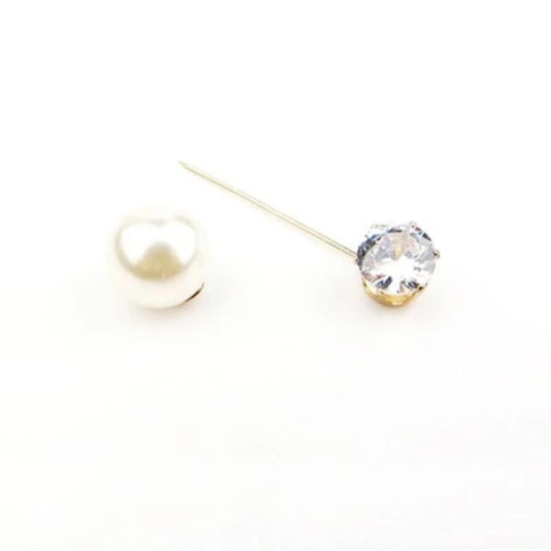 Women Vintage Pins Double Head Simulation Pearl Big Brooches, 5PCs