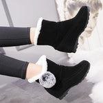 Load image into Gallery viewer, Women Suede Hairball Round Toe Wedges Shoes
