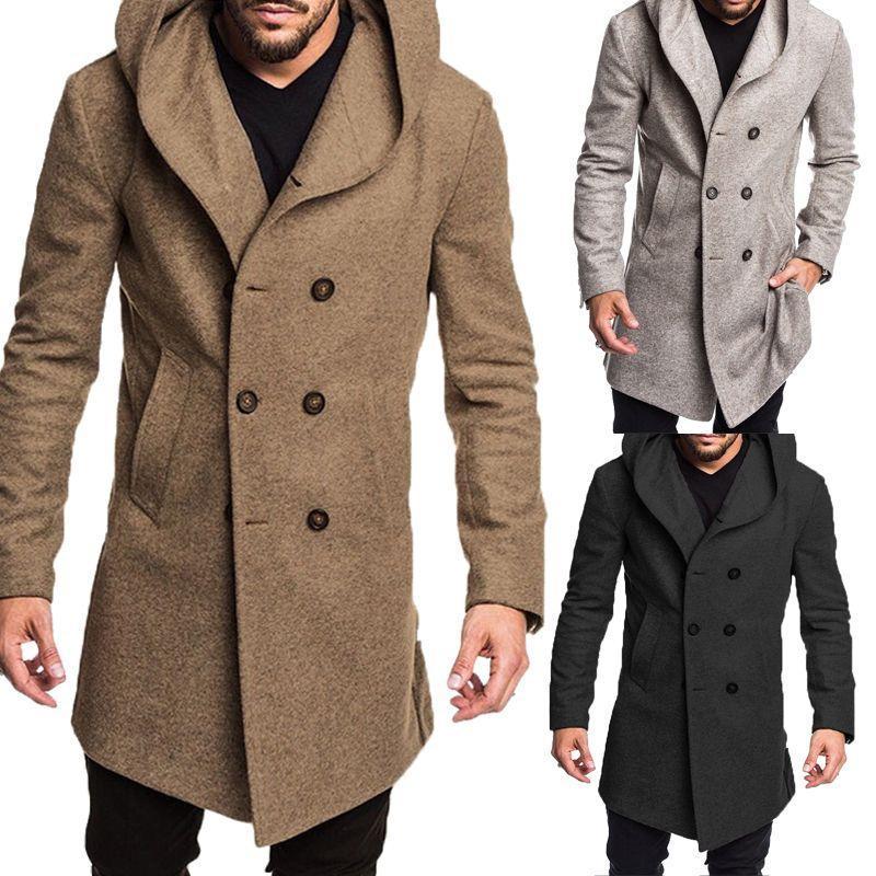 Men's Autumn & Winter Pure Color Jacket Cotton Coat