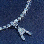 Load image into Gallery viewer, Rhinestone Letter Anklets
