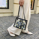 Load image into Gallery viewer, Daisy transparent chain small square bag
