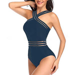 Load image into Gallery viewer, One-piece swimsuit with crossed shoulder
