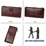 Load image into Gallery viewer, Women Genuine Leather Clutch Long Money Coin Purse
