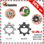 Load image into Gallery viewer, Amenitee 12-in-1 Gear Stainless Steel Sunflower Multi-tool
