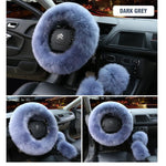 Load image into Gallery viewer, Solid Colour Warm Fluffy Wool Car Set
