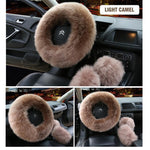 Load image into Gallery viewer, Solid Colour Warm Fluffy Wool Car Set
