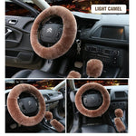 Load image into Gallery viewer, Solid Colour Warm Fluffy Wool Car Set
