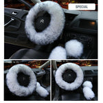 Load image into Gallery viewer, Solid Colour Warm Fluffy Wool Car Set
