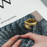 Load image into Gallery viewer, Adjustable Golden Plume Ring
