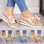 Load image into Gallery viewer, Women Casual Leather Flats BOWKNOT SNEAKERS
