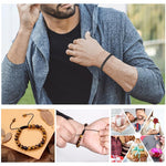 Load image into Gallery viewer, Tiger Eye Lava Rock Stone Bracelet
