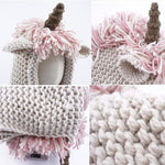 Load image into Gallery viewer, Crochet Cartoon Unicorn Winter Hat With Scarf Pocket
