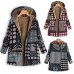 Load image into Gallery viewer, Dotted coat with hood and patchwork pattern
