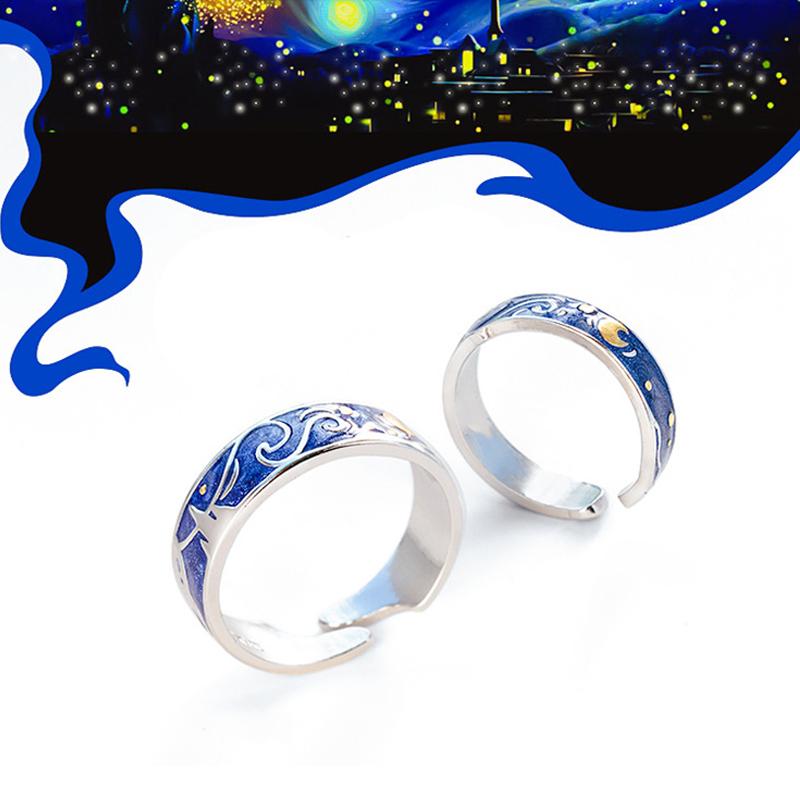 Starry Sky Couple Rings