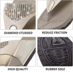 Load image into Gallery viewer, Diamond-Studded Medium Heel Flip Flops
