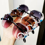 Load image into Gallery viewer, 2020 Vintage Fashion Rimless Crystal Sunglasses
