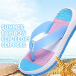 Load image into Gallery viewer, Women Soft Rainbow Flip-Flops Slippers
