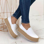 Load image into Gallery viewer, Women Leather Lace Up Shallow Platform Casual Flats
