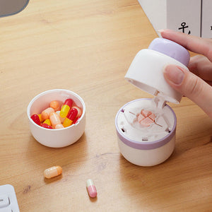 2 In 1 Portable Pill Cutter Storage Container