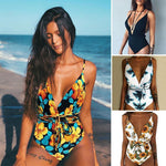 Load image into Gallery viewer, Women Multi-Flower Printed One Pieces Bikini
