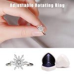 Load image into Gallery viewer, Women&#39;s Adjustable Rotating Ring Snowflake Heart-shaped Ring Box With LED
