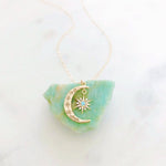 Load image into Gallery viewer, Crescent Moon &amp; Sun Necklace
