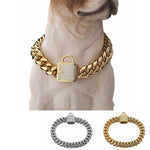 Load image into Gallery viewer, Zirconia Lock Buckle Dogs Chain Necklace
