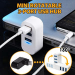 Load image into Gallery viewer, Mini Rotatable 3-Port USB Hub
