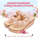 Load image into Gallery viewer, Women&#39;s Bohemian Sparkle Bling Flip Flops
