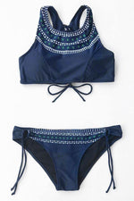 Load image into Gallery viewer, Blue Moon Lace Up Design Bikini Set.be
