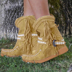 Load image into Gallery viewer, New Women&#39;s Tassel Faux Suede Winter Boots
