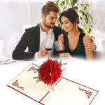 Load image into Gallery viewer, Rose Bouquet Pop-up Card - Valentine&#39;s Day Card
