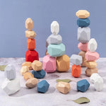 Load image into Gallery viewer, Wood Rock Set Balancing Blocks Toy
