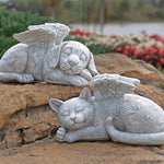 Load image into Gallery viewer, Angel Dog and Cat Statue
