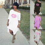 Load image into Gallery viewer, Lips Print T-shirt Dress
