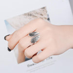 Load image into Gallery viewer, Angel Wing Silver Ring
