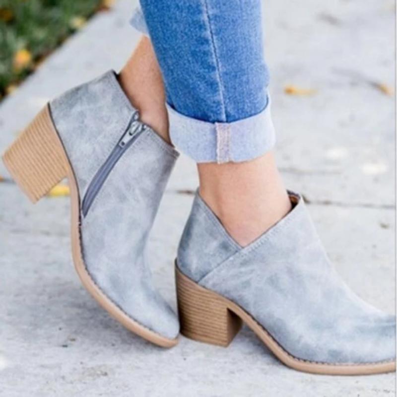 Women Retro High Heel Ankle Boots