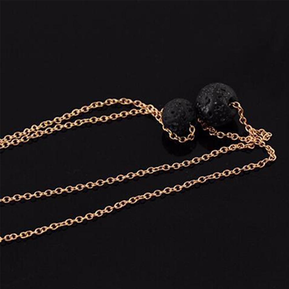 Lava Stone Pendant Essential Oil Diffuser Multilayer Necklace