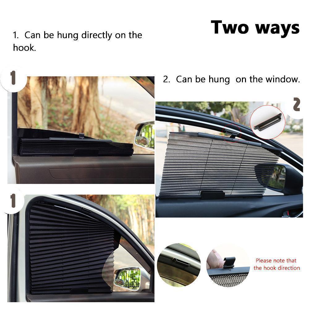 Car Window Sun Shade Curtain With 3M Adhesive, Black